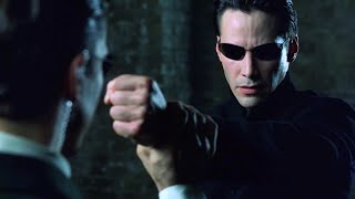 Neo vs Agents  The Matrix Reloaded Open Matte [upl. by Alisia]