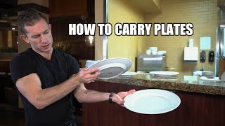 How to carry plates  restaurant server training [upl. by Hersch883]