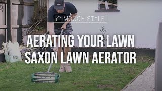 Aerating your lawn  Saxon Lawn Aerator [upl. by Lakym568]