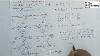 DSP31 Problem on circular convolution using stockhams method matrix method and Tab method [upl. by Yennek]