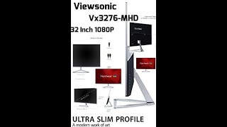 ViewSonic VX3276MHD 32 Inch 1080p Frameless Widescreen IPS Monitor Unboxing Review [upl. by Rimaa]