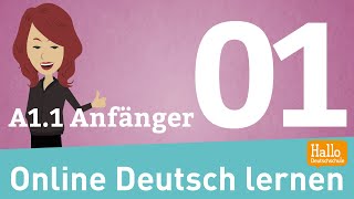 Online Deutsch lernen  A11 Anfänger  sich vorstellen  das Alphabet  die Zahlen  Aussprache [upl. by Ydnirb]