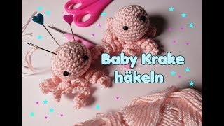 BABY KRAKE häkeln für Anfänger Schlüsselanhänger Taschenbaumler Mobile [upl. by Oskar]