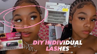 DIY Individual EYELASH EXTENSIONS  at home  💗  HIGHLY REQUESTED [upl. by Gonzalez]