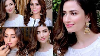 Sana Javed Inspired Makeup Hair style Dress full Tutorial [upl. by Lokkin936]