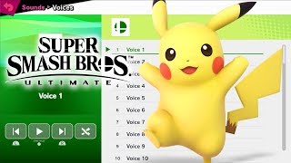 Pikachu Voices  Super Smash Bros Ultimate [upl. by Anitnerolf]