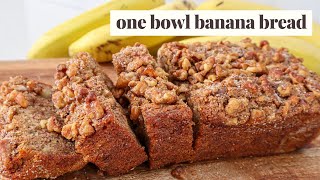 One Bowl Vegan Banana Bread Super Moist amp Fluffy [upl. by Hurst611]