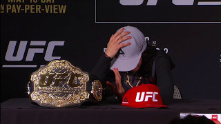 Helwani makes Joanna Jedrzejczyk cry and storm out of UFC postfight press conference [upl. by Starobin]