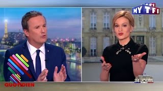 Nicolas DupontAignan quitte le plateau de TF1  on refait le fight   Quotidien du 20 Mars [upl. by Ybbil805]