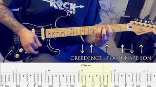 CREEDENCE  Fortunate Son GUITAR COVER  TAB [upl. by Darb379]