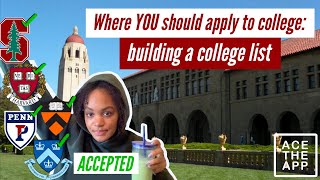 Building Your College List amp Deciding Where to Apply to College  ACE THE APP [upl. by Undry838]