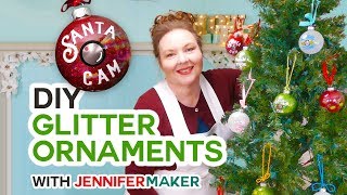 DIY Glitter Ornaments  Personalized on a Cricut [upl. by Nicholl]