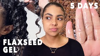 I Tried Flaxseed Gel On My Curly Hair Every Day For 5 Days [upl. by Heady]