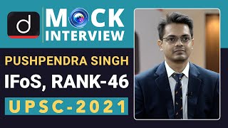 IFoS Topper Pushpendra Singh Rank  46 UPSC IFoS 2021  Mock Interview  Drishti IAS English [upl. by Adgam]