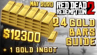 Red Dead Redemption 2  All 24 Gold Bars amp 1 ingot 12300 May 2020 [upl. by Velick]