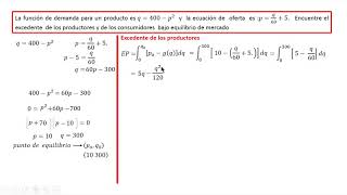 EXCEDENTE DE LOS CONSUMIDORES Y PRODUCTORES [upl. by Debor260]