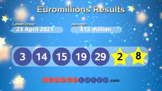 Euromillions Results Prize Breakdown Euro Millions Numbers for Friday 23 April 2021 [upl. by Origra]