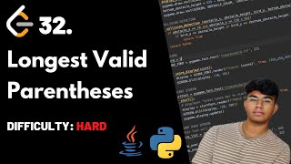 Longest Valid Parentheses  LeetCode 32  Theory  Python  Java [upl. by Schreibman]