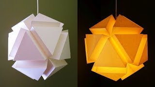 3D geometric pendant lamp  Paper lantern DIY  EzyCraft [upl. by Idnahc912]