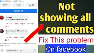 Facebook post all comment not showing fix this problem Easily [upl. by Enutrof392]