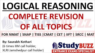 Complete revision of all Logical Reasoning topics for MBA exams  Concepts  Shortcuts  Questions [upl. by Tsenre153]