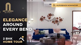 Stylish 2 BHK Interior Design  Home Tour  Aurobindo Kohinoor  Nifty Interio [upl. by Krenn]