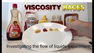 VISCOSITY RACES investigating the flow of liquids experiment [upl. by Parris]