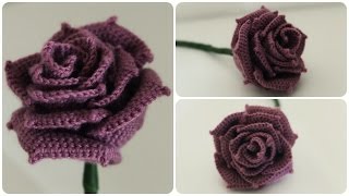 Häkelrose  DIY  Crochet Rose eng sub [upl. by Ielarol]