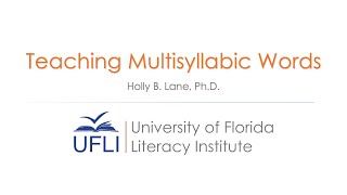 Teaching Multisyllabic Words [upl. by Llewej]