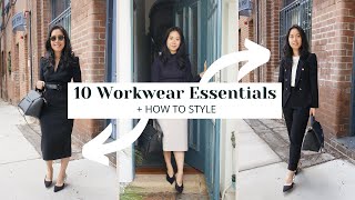 10 WORKWEAR ESSENTIALS  HOW TO STYLE  Corporate Wardrobe Style Basics [upl. by Obadias]