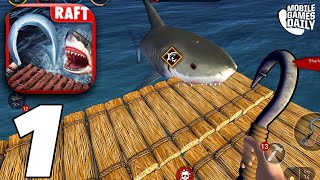 RAFT SURVIVAL OCEAN NOMAD  Building A Shelter  Gameplay Walkthrough Part 1 iOS Android [upl. by Lihp340]