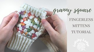 How To Crochet the Cutest Granny Square Fingerless Gloves [upl. by Ecirual880]