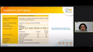 Estudiar Licenciatura en Lenguas Extranjeras con énfasis en Inglés Charla Virtual UNAD [upl. by Maggie]