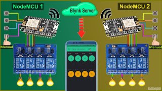 Home Automation System using multiple NodeMCU ESP8266 network with Blynk  IoT Projects 2021 [upl. by Gretel]