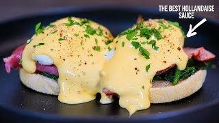 Eggs Benedict Recipe  The Best Hollandaise Sauce Ever [upl. by Ainadi]