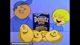 Powdered Donutz Cereal Commercial 1982 [upl. by Nnairek]