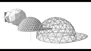 Creating various types of geodesic domes using Sketchup [upl. by Ysus]