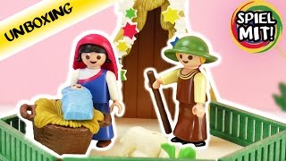 Playmobil deutsch Krippenspiel 4885  Süßes Weihnachtsset mit Mini Krippe Jesus Maria und Josef [upl. by Longwood]