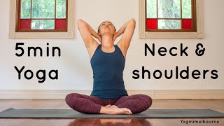 5min yoga for neck amp shoulders [upl. by Earas]