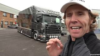 SCANIA 124L 400 Motorhome amp Rally CAR Transporter Truck Full Tour [upl. by Lindo244]