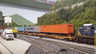 Ho Layout CSX Intermodal Train [upl. by Oilalue]