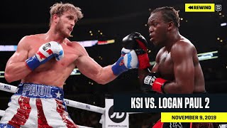 FULL FIGHT  KSI vs Logan Paul 2 DAZN REWIND [upl. by Nnyroc]