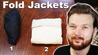 2 Clever Ways to Fold Jackets and Save Space [upl. by Engle]