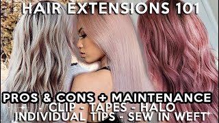 EVERYTHING YOU NEED TO KNOW ABOUT HAIR EXTENSIONS  5 TYPES  BRANDS I LIKE amp DISLIKE [upl. by Onihc]