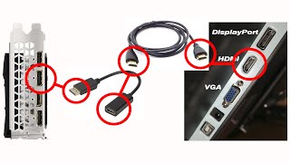 How to connect HDMI Monitor to DisplayPort Graphics Card via Cheap Adapter [upl. by Turoff]