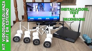 kit videosorveglianza professionale economico con telecamere wifi NVR DVR e HDD test e recensione [upl. by Kinemod299]