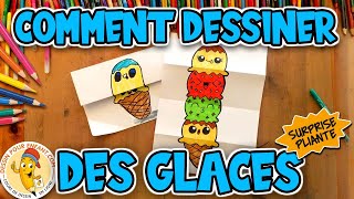 Comment dessiner des GLACES étape par étape surprise pliante  Dessin Pour Enfant [upl. by Gardol724]