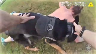 Bodycam Show Seattle Police K9 Take Down Robbery Suspect [upl. by Vergne]