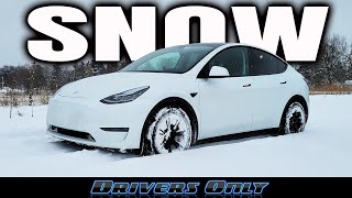 Tesla Model Y Tested in DEEP Snow [upl. by Bijan699]