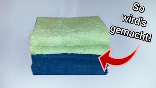 Handtücher platzsparend wie im Hotel falten amp perfekt zusammenlegen  Handtuch Lifehack [upl. by Carita912]